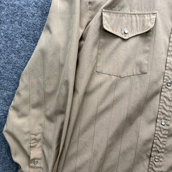Rock Creek Ranch Western Snap Shirt Men's Size 16–16.5 Tan Long Sleeve Cowboy - Picture 8 of 11